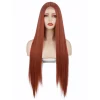 European and American women's wig, long straight hair, synthetic fiber head cover, front lace, small lace, foreign trade wig wig Specification image